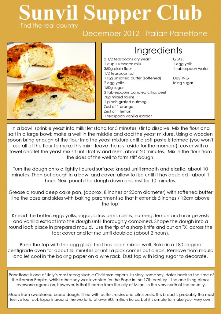 Sunvil Supper Club December Recipe Card