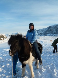Rosanna on an Icelandic Horse, Gimsøy